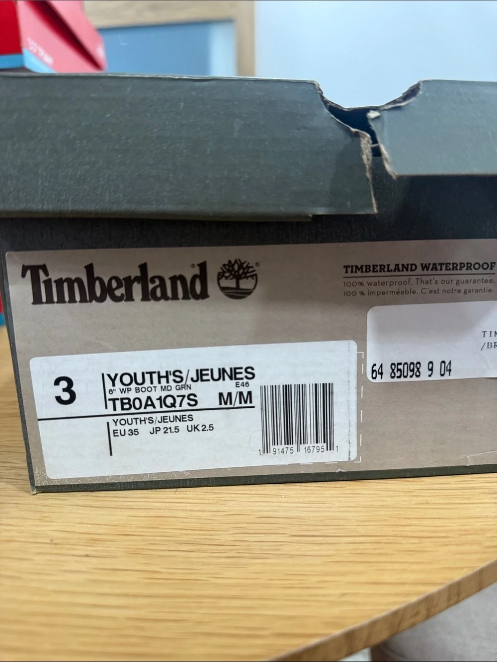 Timberland Kids Green Lace-Up Waterproof Boots